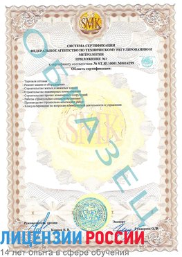 Образец сертификата соответствия (приложение) Менделеево Сертификат ISO 14001
